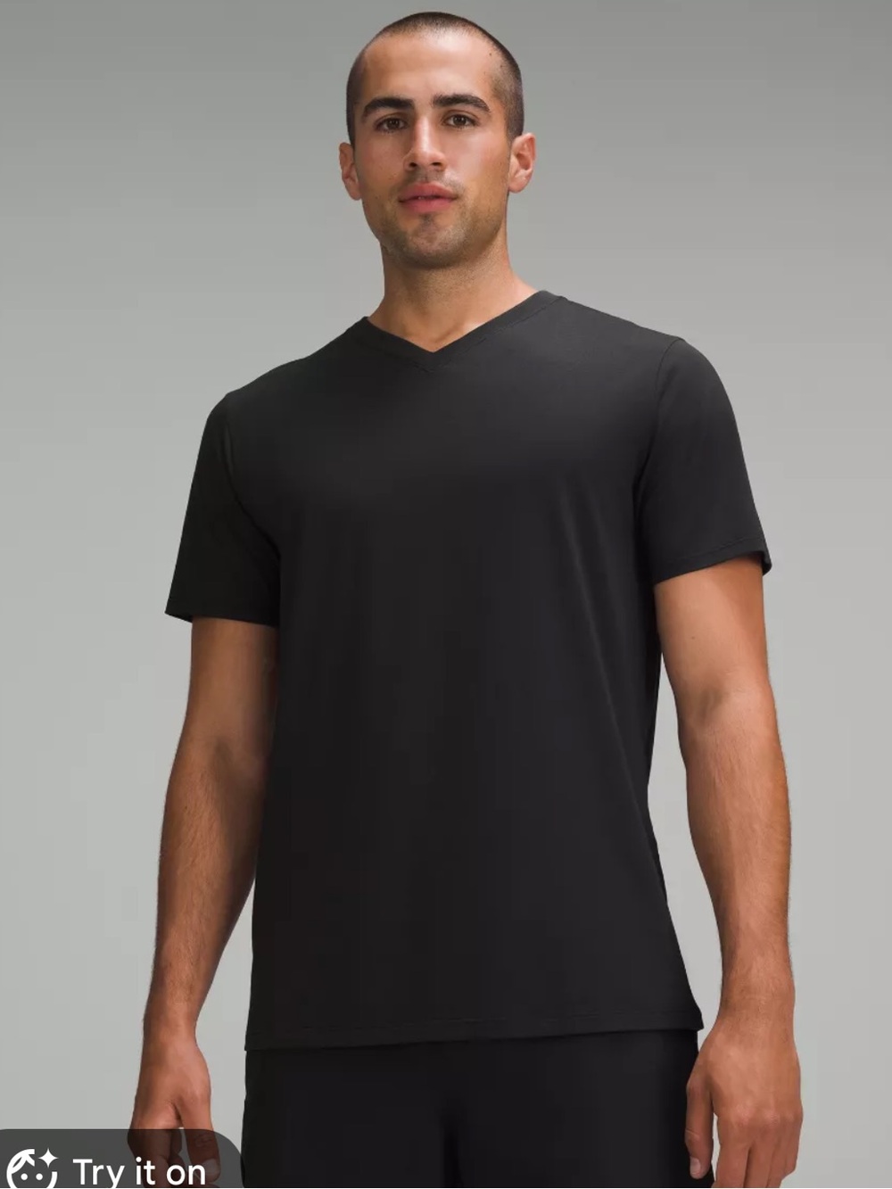 Lululemon Men's Washed Black V-Neck Performance Shirt. Athleisure. Gym. Casual